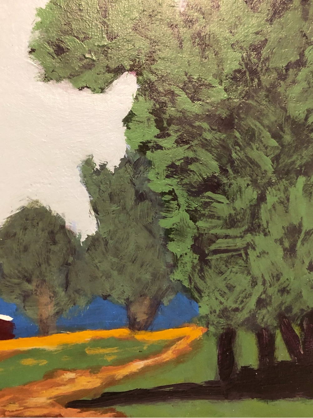 Painting Original Landscape 11 x 14 Acrylic on Wooden Panel - Picture 4 of 5